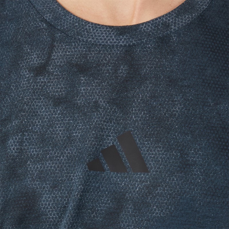 adidas Mens Primelift Back Graphic Training T-Shirt Aurora Ink/Black - Image 3