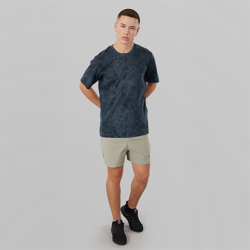 adidas Mens Primelift Back Graphic Training T-Shirt Aurora Ink/Black - Image 4