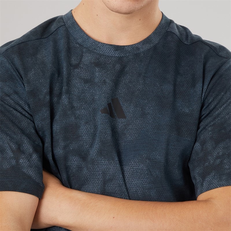adidas Mens Primelift Back Graphic Training T-Shirt Aurora Ink/Black - Image 5