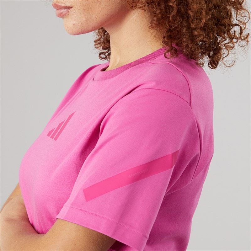 adidas Womens Z.N.E. T-Shirt Semi Lucid Fuchsia - Image 5