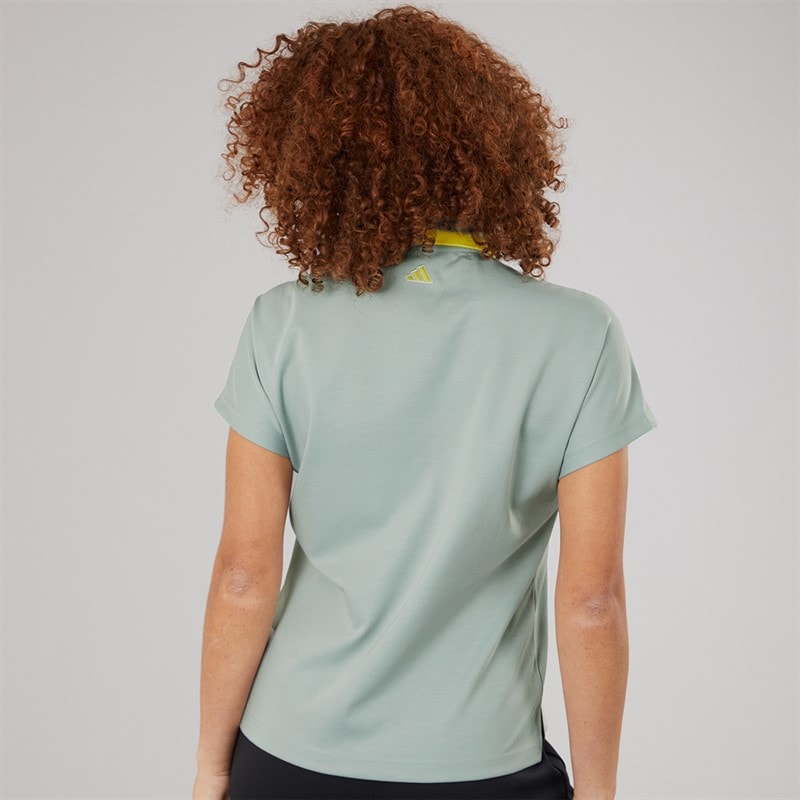 adidas Womens Go-To Golf Polo Shirt Wonder Silver - Image 2