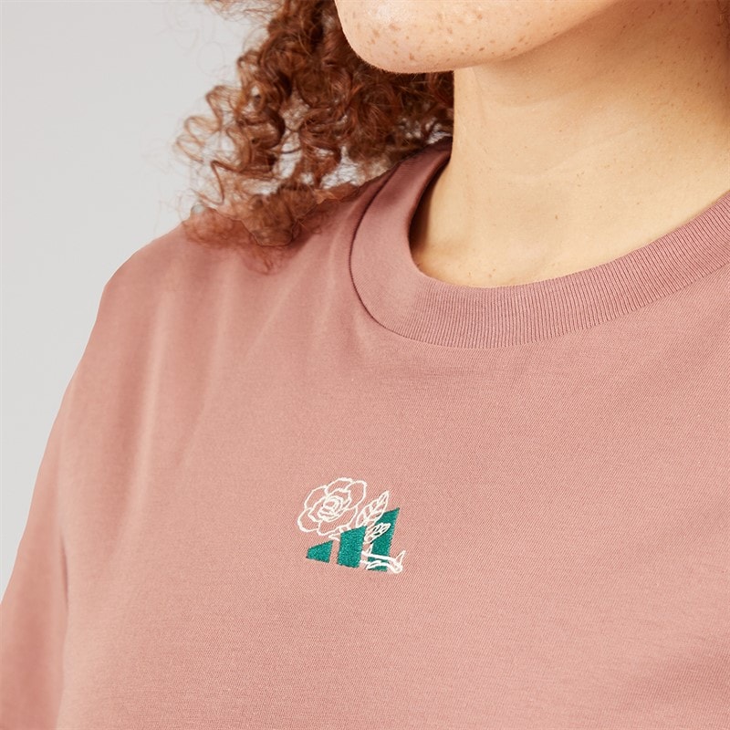 adidas Womens Lounge Mini Graphic T-Shirt Warm Clay - Image 3