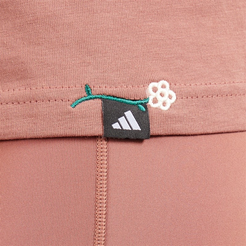adidas Womens Lounge Mini Graphic T-Shirt Warm Clay - Image 5