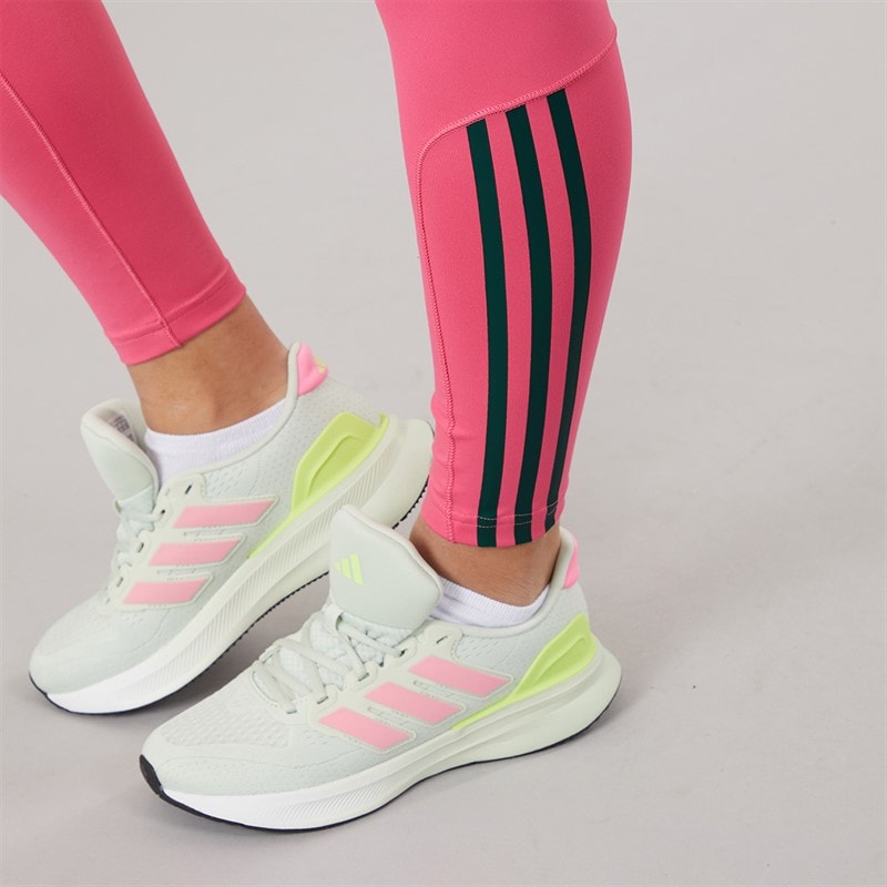 adidas Womens Hyperglam Full Length Colour Pop Leggings Pink Fusion/Collegiate Green/Semi Court Green - Image 5