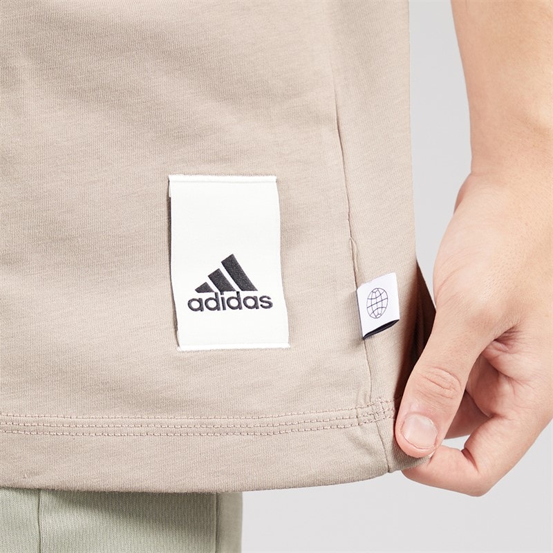 adidas Mens Lounge T-Shirt Wonder Taupe - Image 3