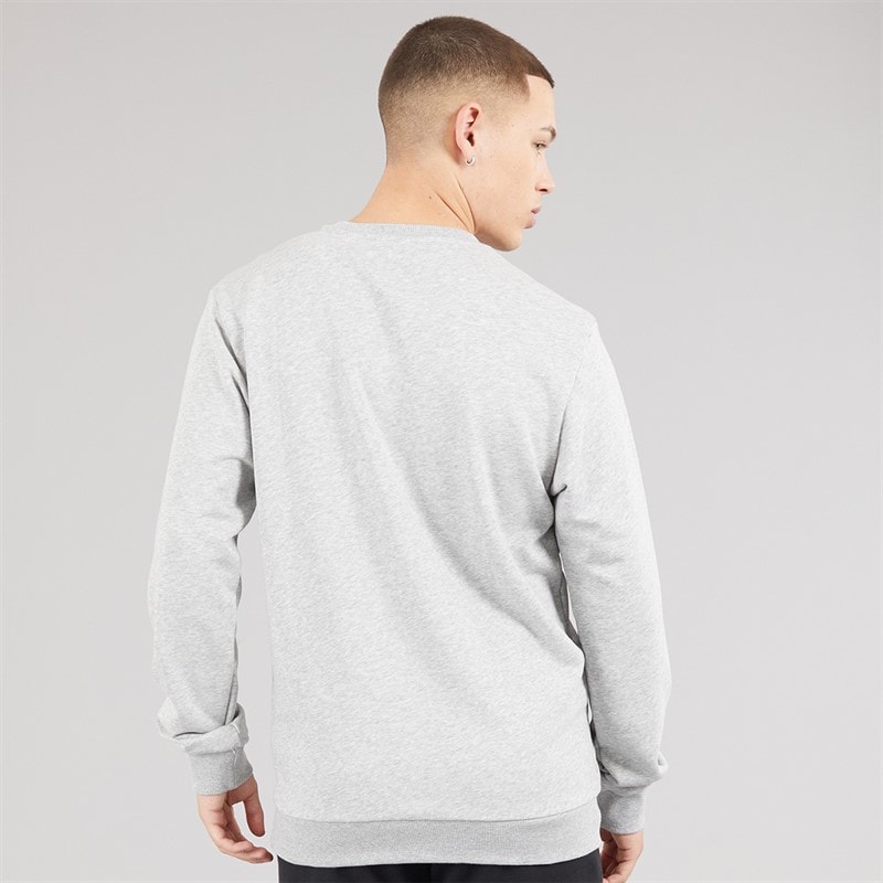 adidas Mens Essentials Small Logo Sweatshirt Medium Grey Heather/Black - Image 2