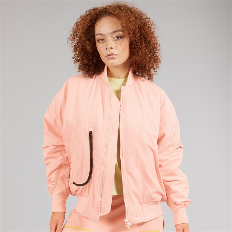 adidas Womens Stella McCartney True Nature Woven Bomber Jacket Vapour Pink - Image 3