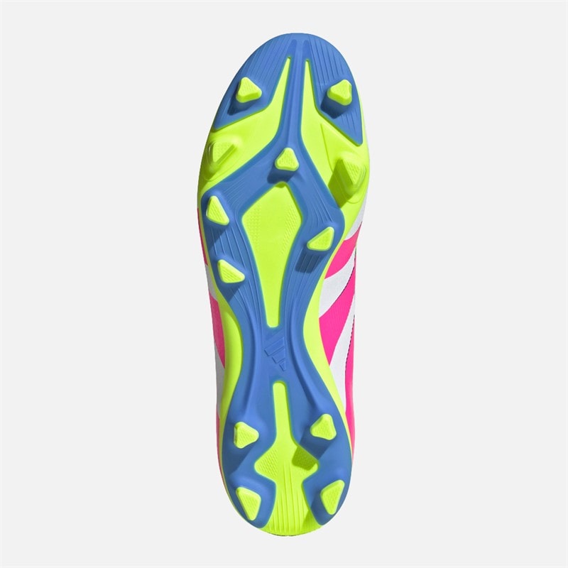 adidas Mens Predator Club FG/MG Firm/Multi Ground Football Boots Cloud White/Lucid Lemon/Lucid Pink - Image 2