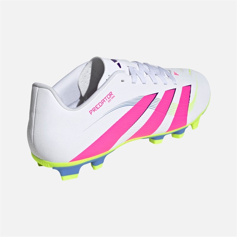 adidas Mens Predator Club FG/MG Firm/Multi Ground Football Boots Cloud White/Lucid Lemon/Lucid Pink - Image 3