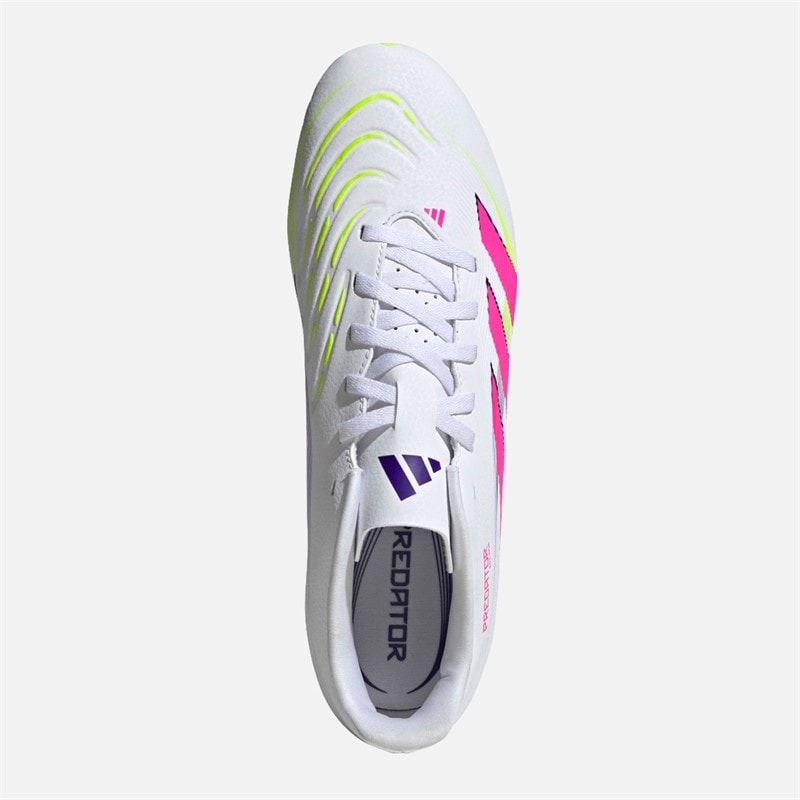adidas Mens Predator Club FG/MG Firm/Multi Ground Football Boots Cloud White/Lucid Lemon/Lucid Pink - Image 4