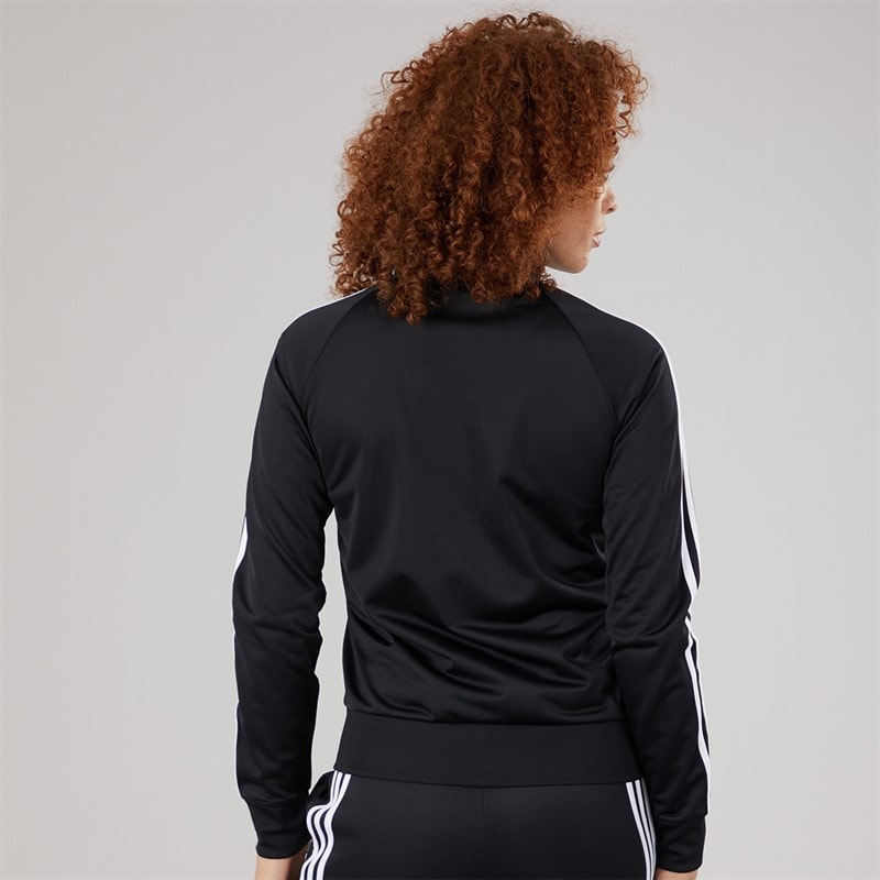 adidas Womens Essentials 3-Stripes Slim Warm Up Track Jacket Black - Image 2