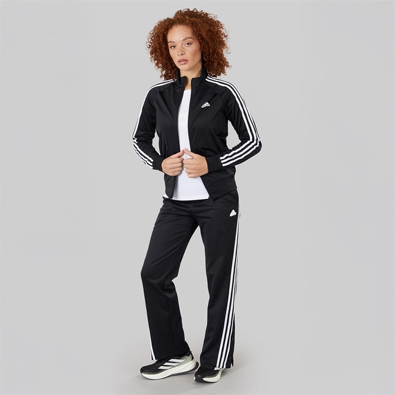 adidas Womens Essentials 3-Stripes Slim Warm Up Track Jacket Black - Image 4
