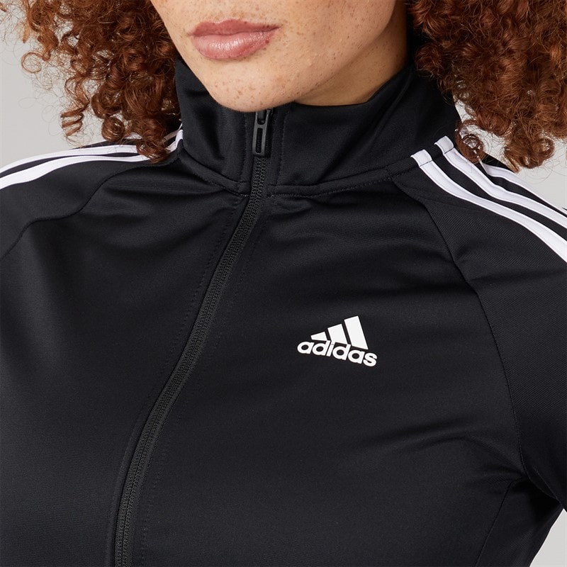 adidas Womens Essentials 3-Stripes Slim Warm Up Track Jacket Black - Image 5