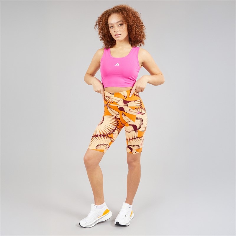 adidas Womens X Farm Bike Shorts Semi Spark/Bright Orange/Shadow Red - Image 4