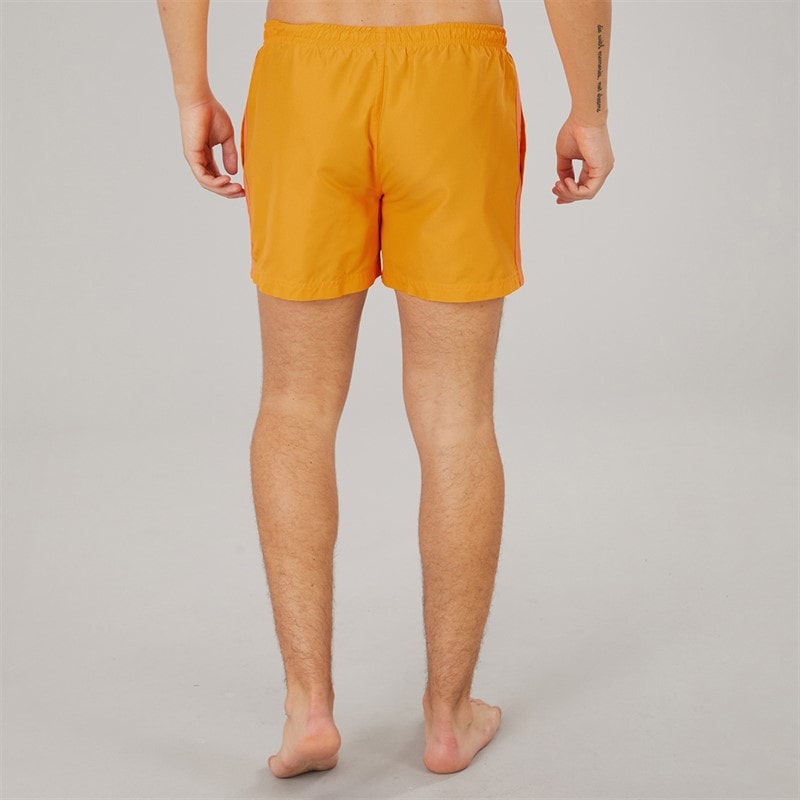 adidas Mens Adicolor 3-Stripes Five Inch Swim Shorts Real Gold - Image 2
