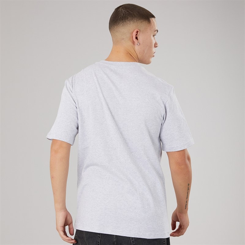 adidas Mens Lounge Still Life Lemons Graphic T-Shirt Light Grey Heather - Image 2