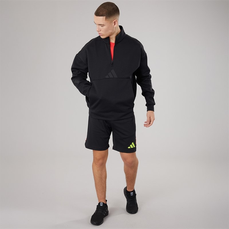 adidas Mens Z.N.E. Quarter Zip Sweatshirt Black - Image 4