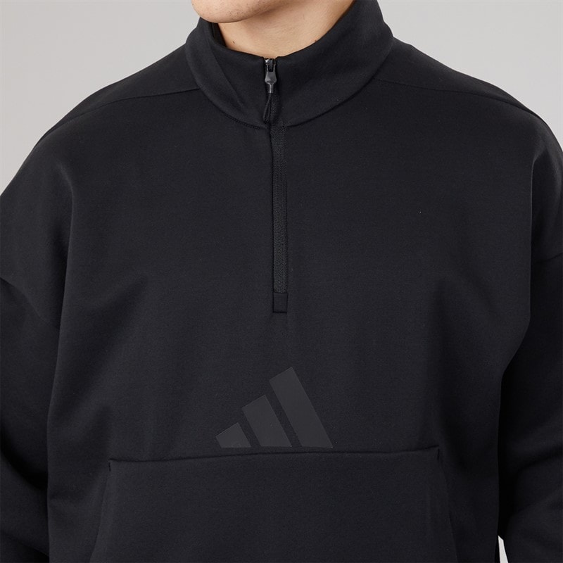 adidas Mens Z.N.E. Quarter Zip Sweatshirt Black - Image 5