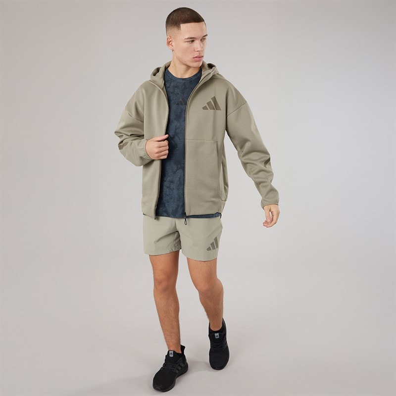 adidas Mens Z.N.E. Full Zip Hooded Track Jacket Putty Beige - Image 4