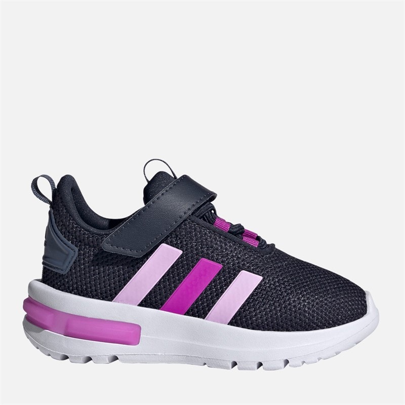 adidas Infant Girls Racer Tr23 Elastic Laces Trainers Legend Ink/Bliss Lilac/Flash Pink - Image 1