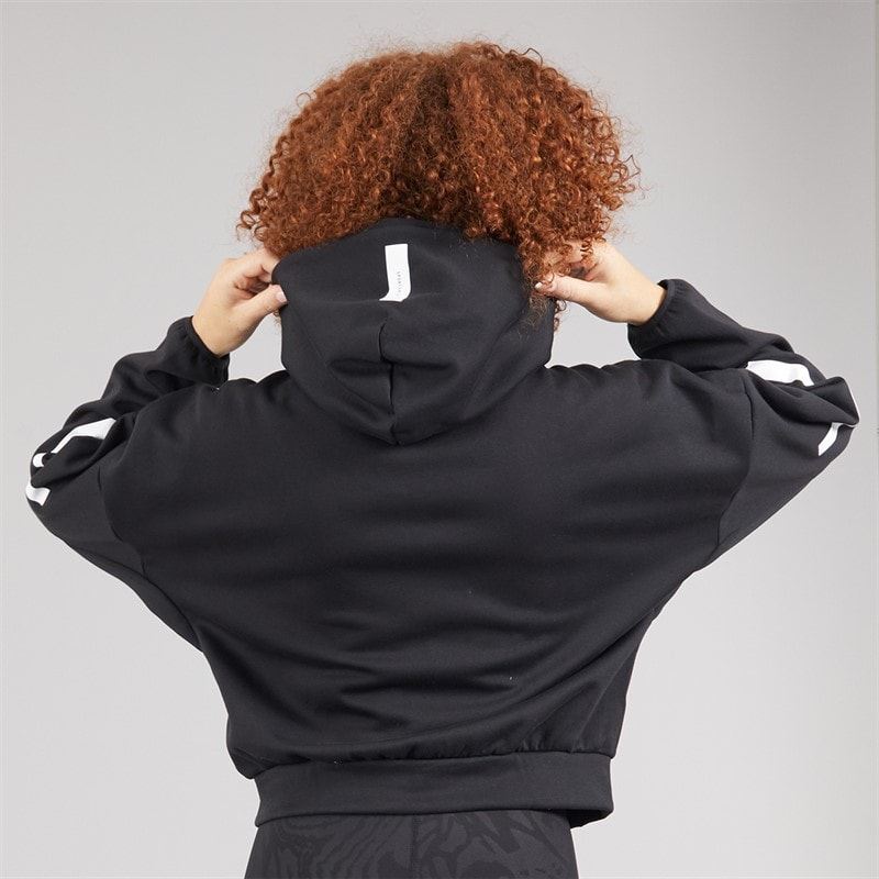 adidas Womens Z.N.E. Full Zip Hoodie Black/White - Image 2