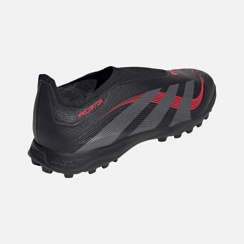 adidas Mens Predator League Laceless TF Astro Football Boots Core Black/Grey Four/Lucid Red - Image 3