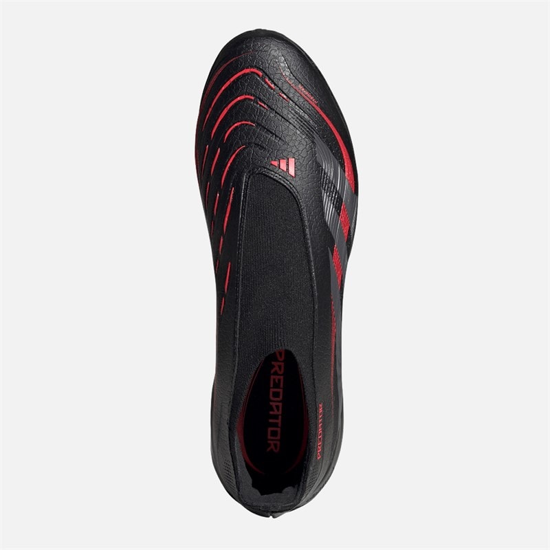 adidas Mens Predator League Laceless TF Astro Football Boots Core Black/Grey Four/Lucid Red - Image 4
