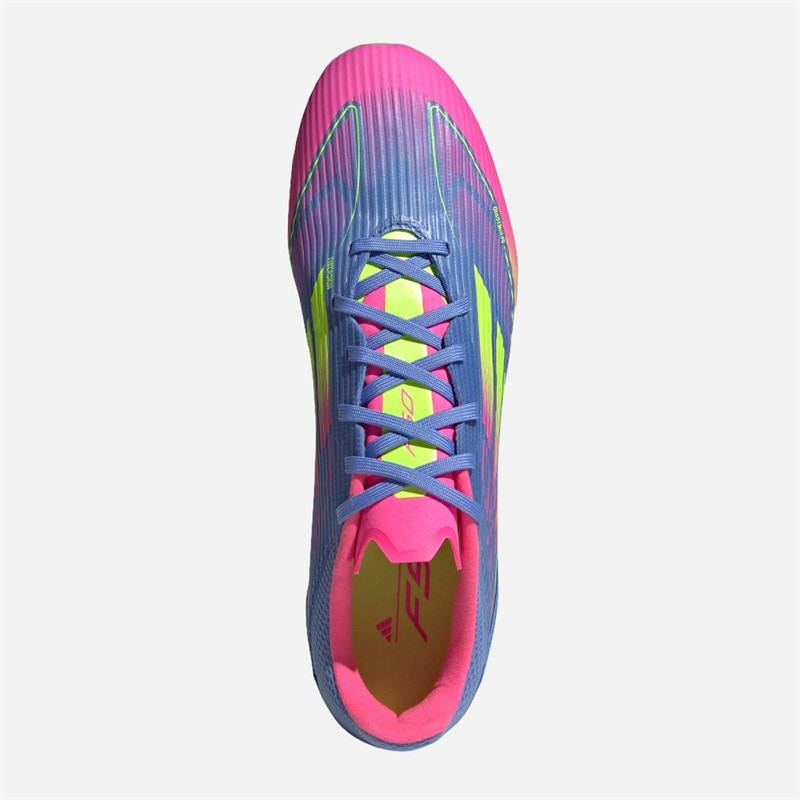 adidas Mens F50 League FG/MG Firm/Multi Ground Football Boots Blue Fusion/Lucid Lemon/Lucid Pink - Image 4