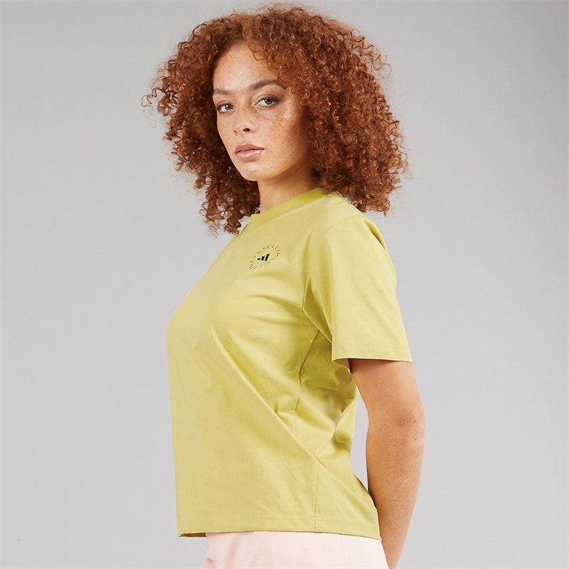adidas Womens Stella McCartney True Casuals T-Shirt Halo Gold - Image 5