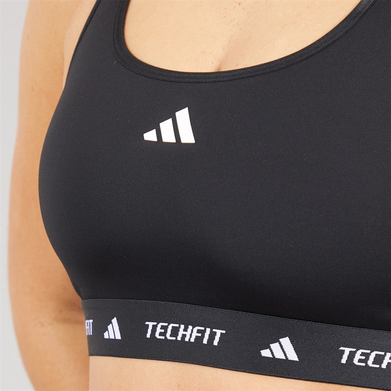 adidas Womens Techfit Medium Support Bra Black - Image 3