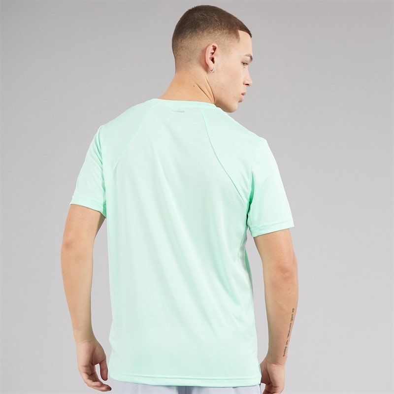 adidas Mens Tech Apparel Colorblock Training T-Shirt Semi Flash Aqua - Image 2