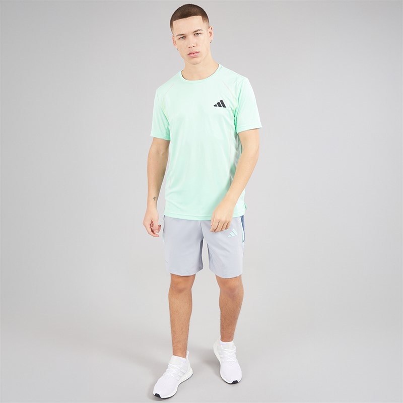 adidas Mens Tech Apparel Colorblock Training T-Shirt Semi Flash Aqua - Image 4
