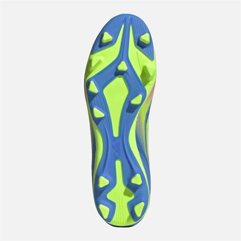 adidas Mens F50 Club FG/MG Firm/Multi Ground Football Boots Blue Fusion/Lucid Lemon/Lucid Pink - Image 2