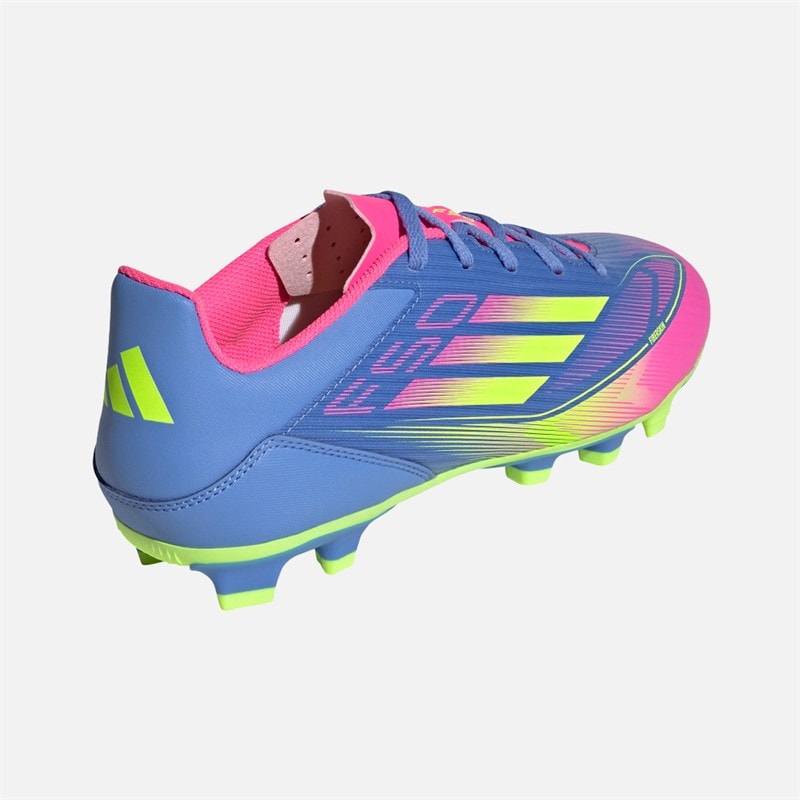 adidas Mens F50 Club FG/MG Firm/Multi Ground Football Boots Blue Fusion/Lucid Lemon/Lucid Pink - Image 3