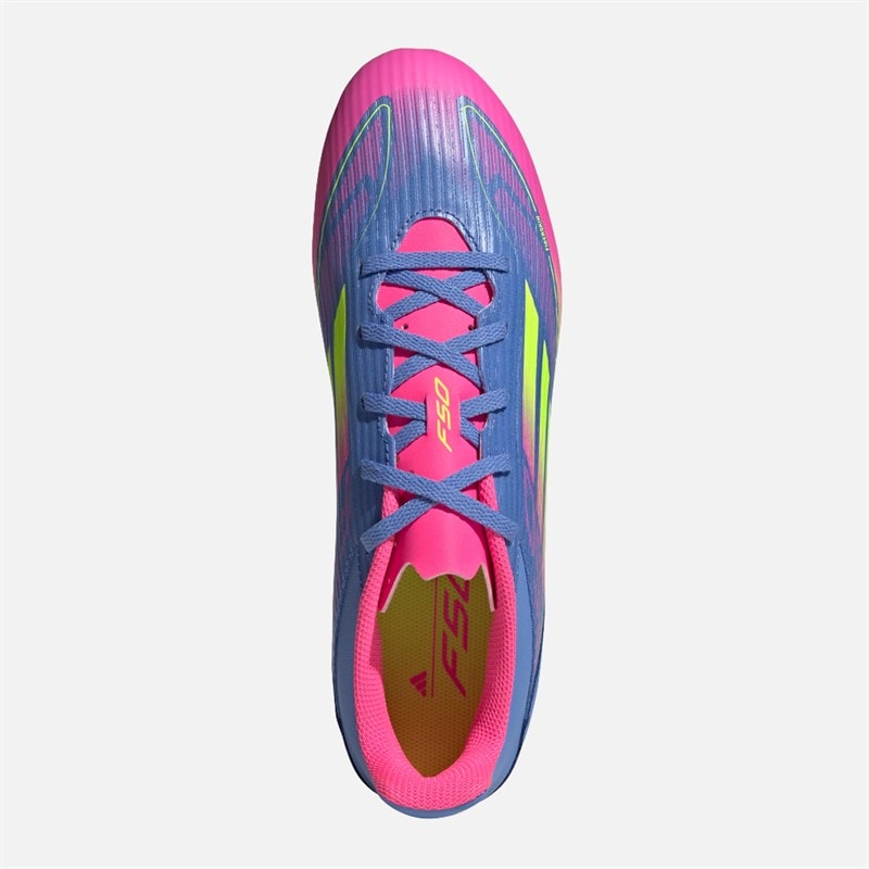 adidas Mens F50 Club FG/MG Firm/Multi Ground Football Boots Blue Fusion/Lucid Lemon/Lucid Pink - Image 4
