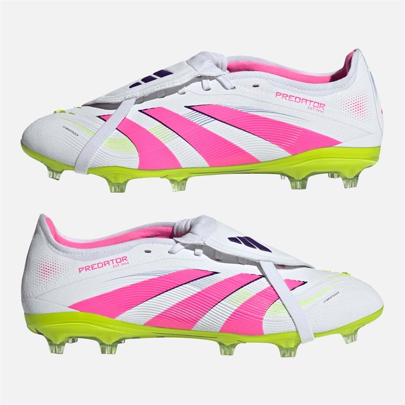 adidas Mens Predator Pro FT FG Firm Ground Football Boots Cloud White/Lucid Pink/Lucid Lemon - Image 1