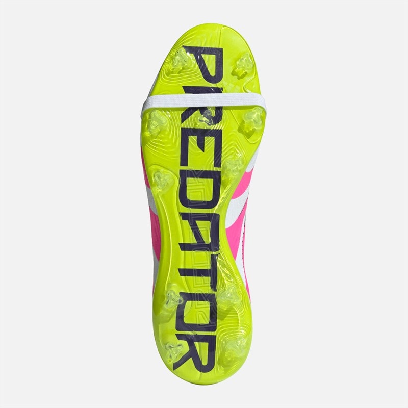 adidas Mens Predator Pro FT FG Firm Ground Football Boots Cloud White/Lucid Pink/Lucid Lemon - Image 2