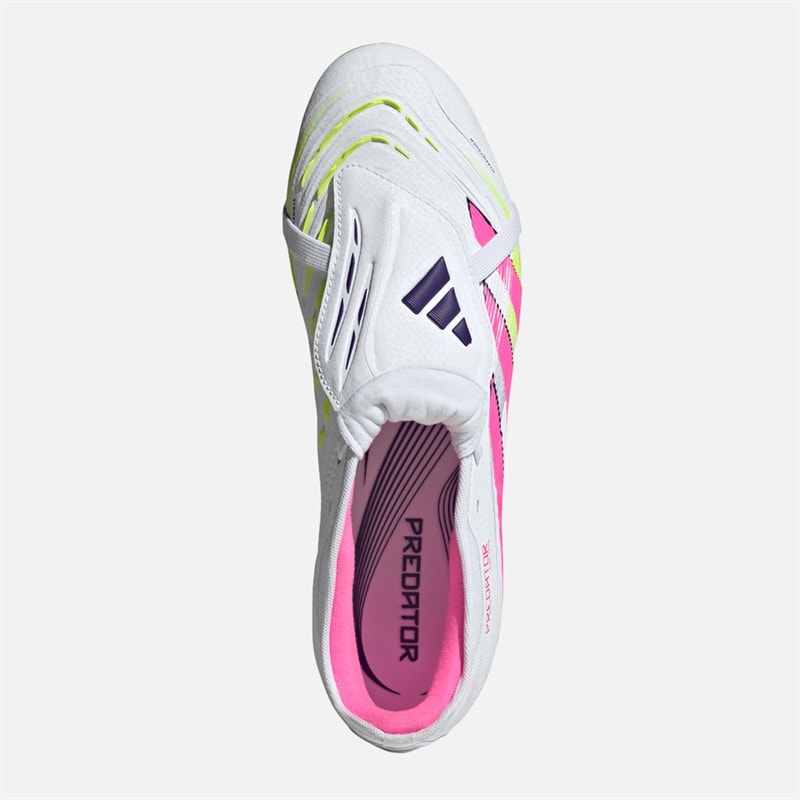 adidas Mens Predator Pro FT FG Firm Ground Football Boots Cloud White/Lucid Pink/Lucid Lemon - Image 4