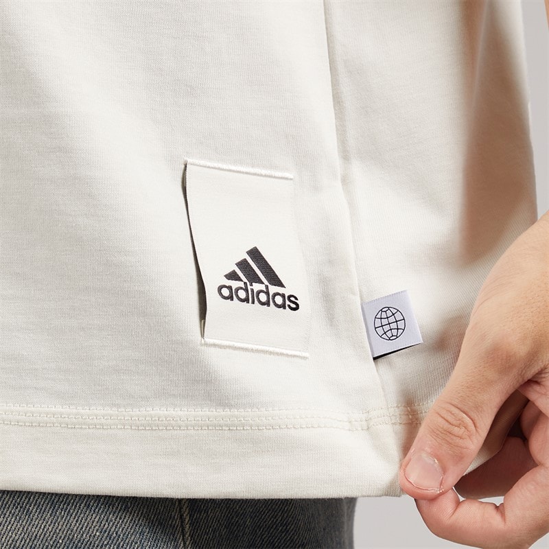 adidas Mens Lounge T-Shirt Cloud White - Image 3