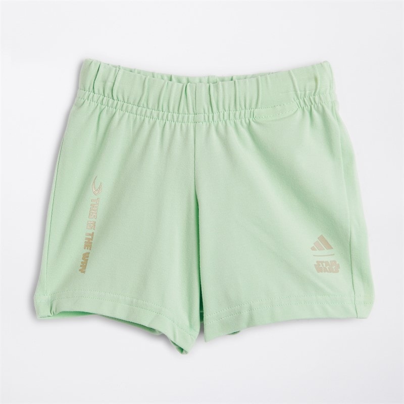 adidas Infant Star Wars Mandalorian T-Shirt And Shorts Set Off White/Multicolor - Image 3
