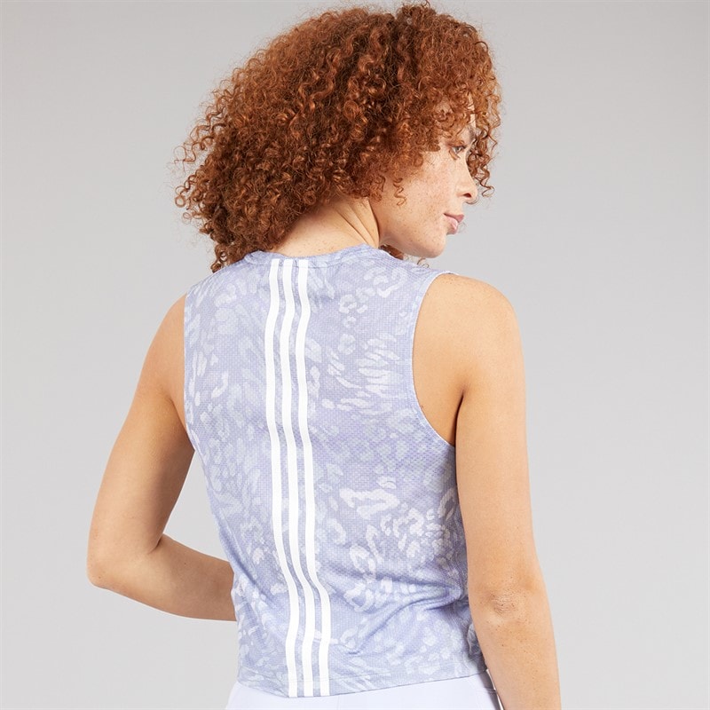 adidas Womens Own The Run Climacool 3-Stripes Training Tank Top Dash Grey/Violet Tone - Image 2