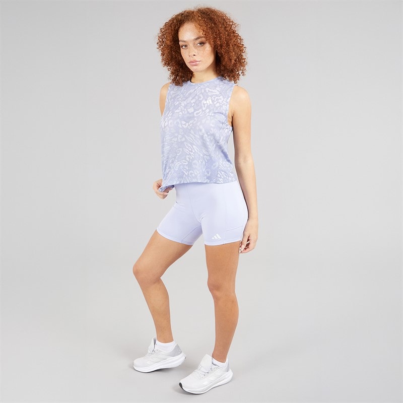 adidas Womens Own The Run Climacool 3-Stripes Training Tank Top Dash Grey/Violet Tone - Image 4