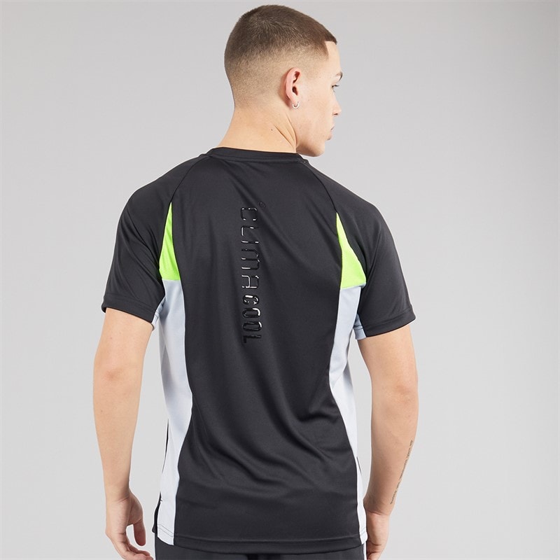 adidas Mens Tech Apparel Colorblock Training T-Shirt Black - Image 2