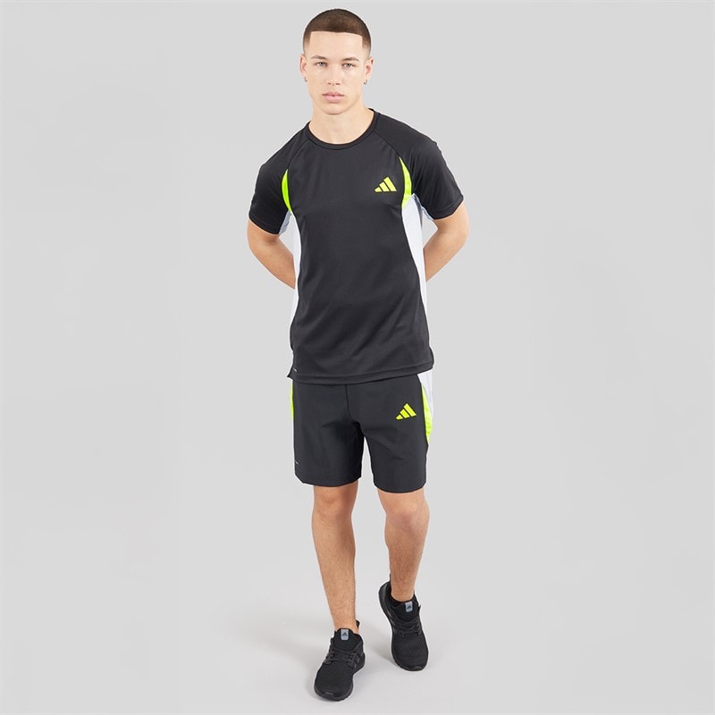 adidas Mens Tech Apparel Colorblock Training T-Shirt Black - Image 4