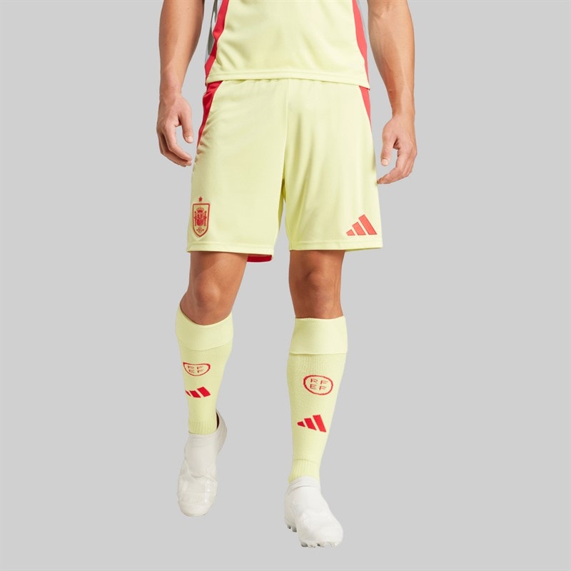 adidas Mens FEF Spain 24 Away Shorts Pulse Yellow