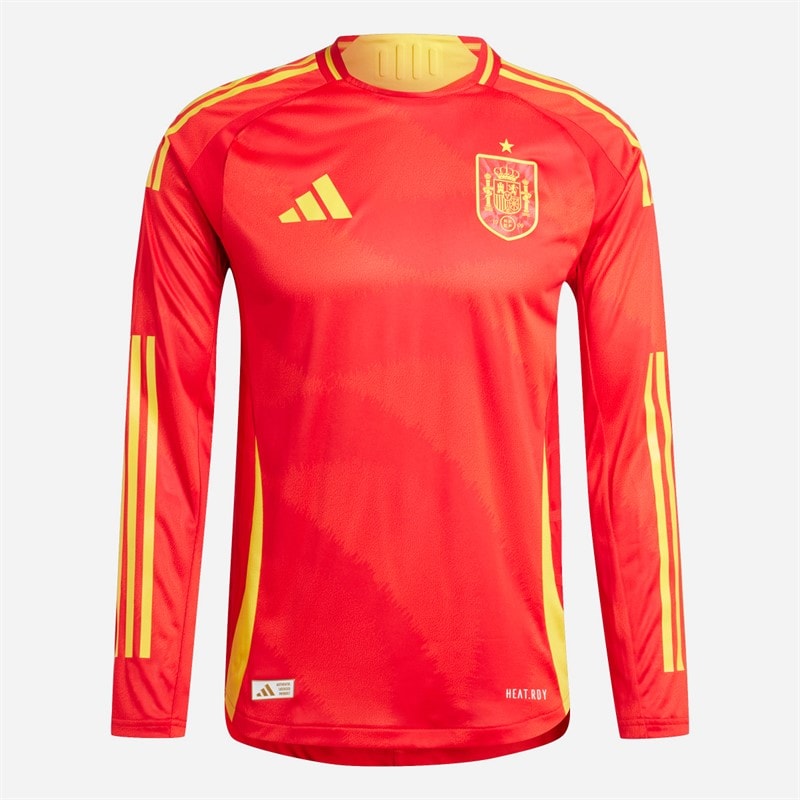 adidas Mens FEF Spain 23/24 Authentic Home Long Sleeve Jersey Better Scarlet - Image 1