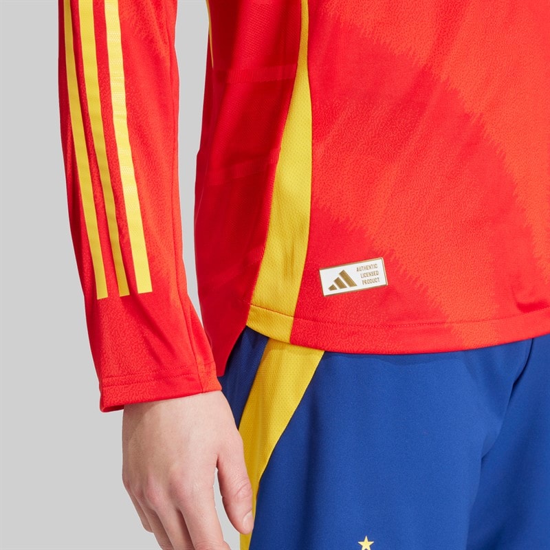 adidas Mens FEF Spain 23/24 Authentic Home Long Sleeve Jersey Better Scarlet - Image 4