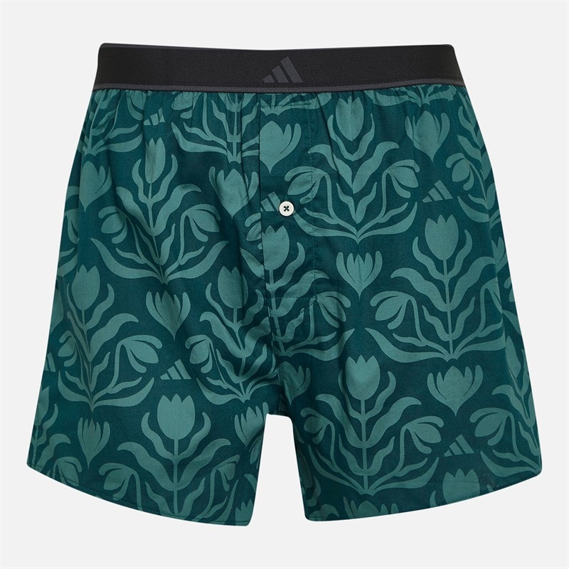 adidas Mens Two Pack Boxers Green Print - Image 2