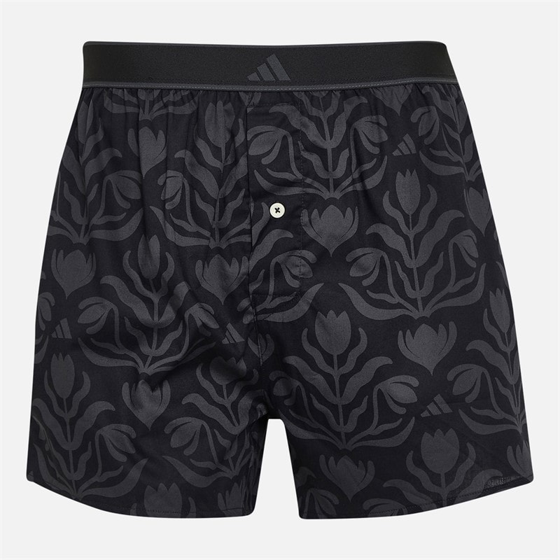 adidas Mens Two Pack Boxers Black/Print - Image 3
