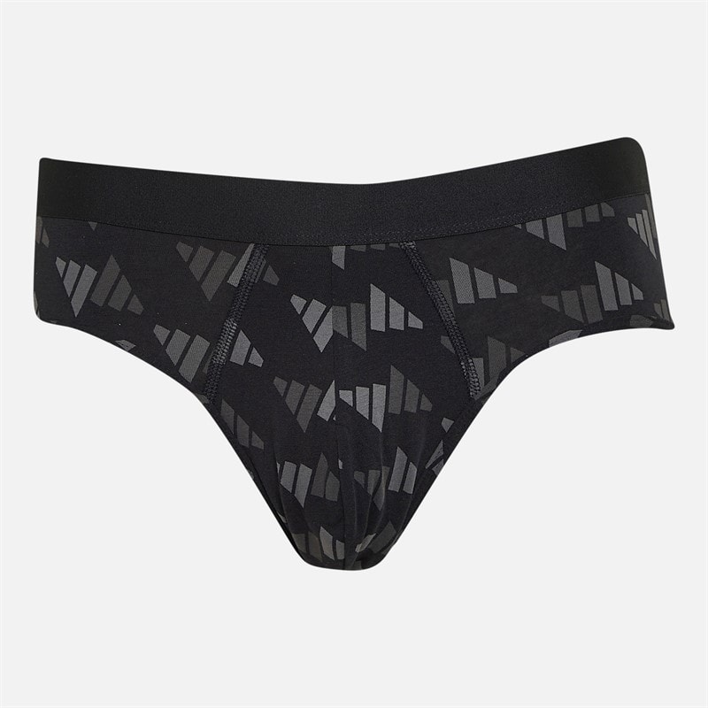 adidas Mens Three Pack Briefs Black/Green - Image 2
